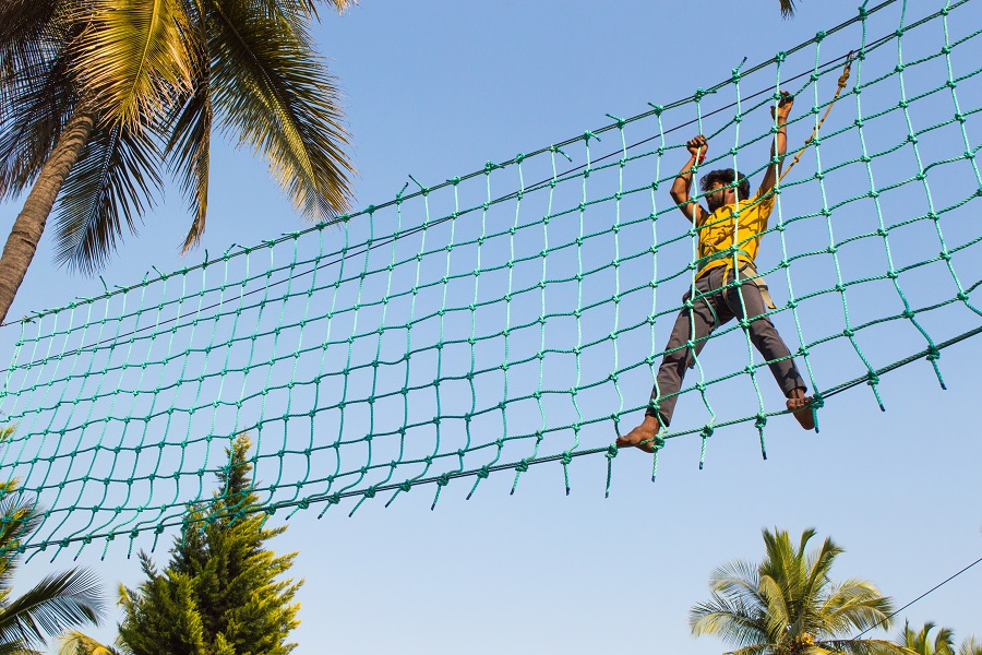 Single Line Bridge Rope Activity Around Bangalore