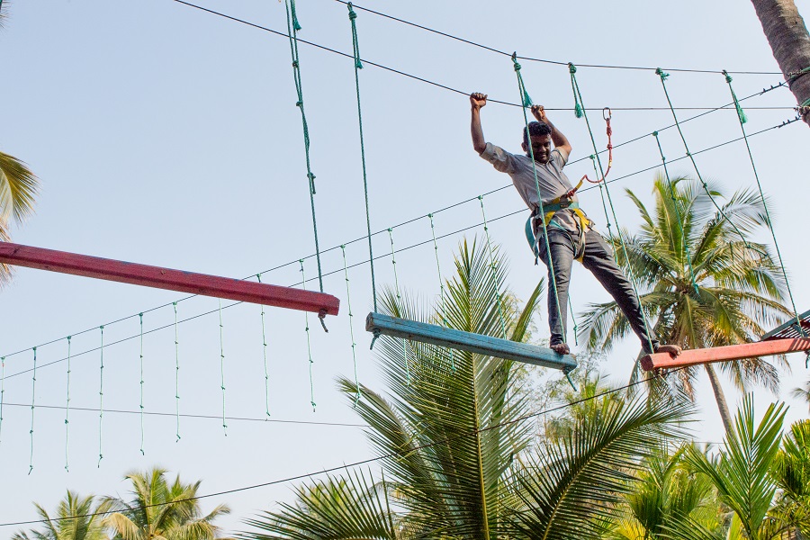 Unstoppable Cross Bridge Rope Activity Around Bangalore